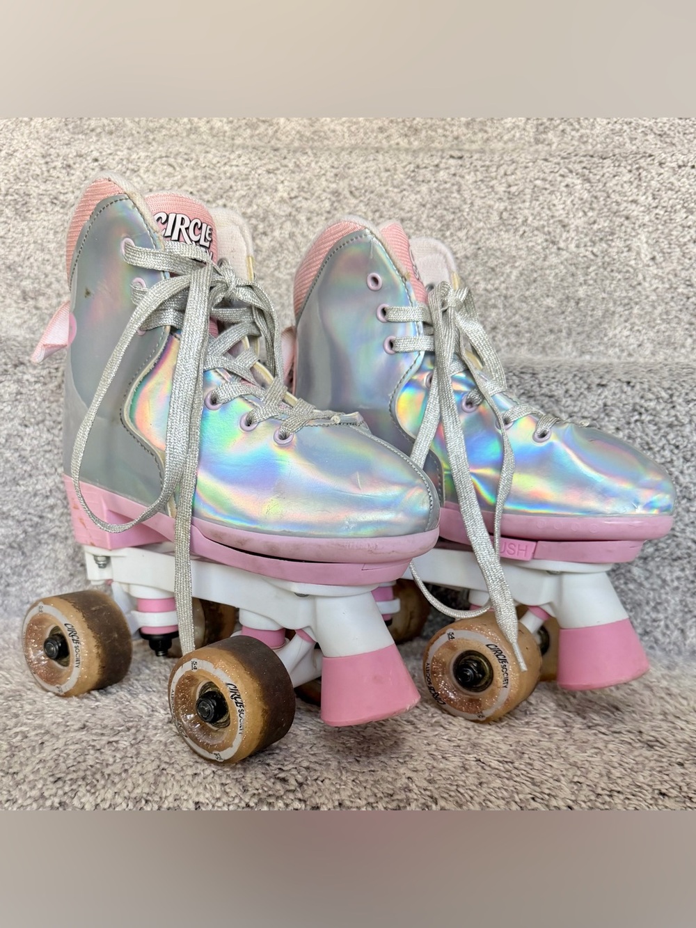 Iridescent Silver Roller-skates, by Circle Society